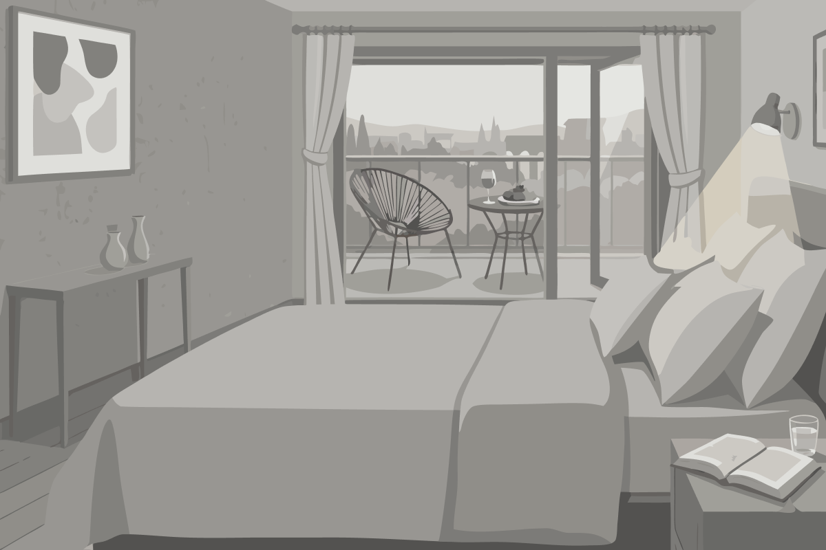 Deluxe Doppelzimmer mit seitlichem Meerblick